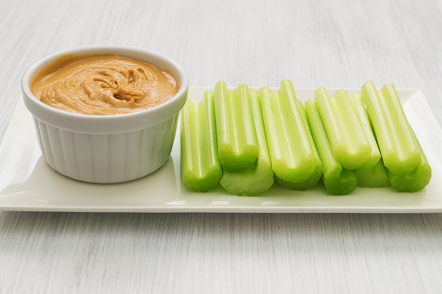 celery sticks with peanut butter