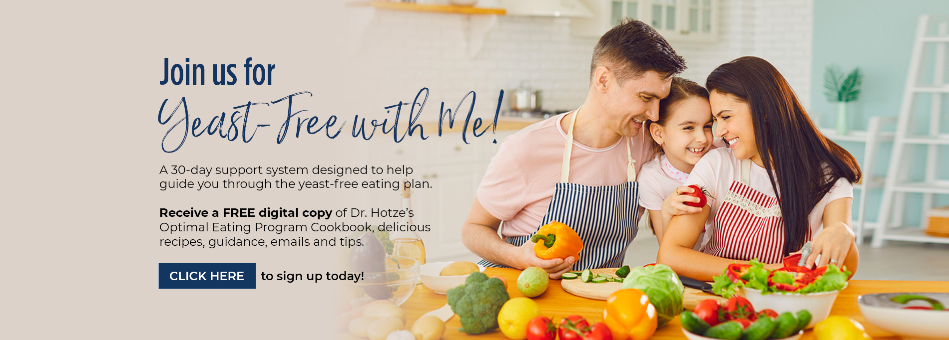 Banner image with family cooking healthy meals