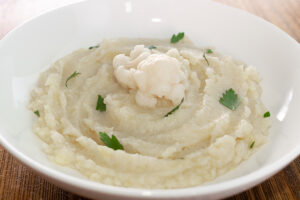 mashed potatoes in a white bowl