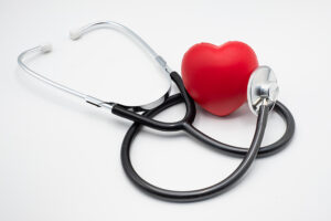 red heart and stethoscope